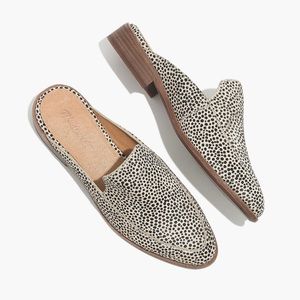 NIB Madewell The Frances Loafer Mule in Spotted Calf Hair Size 9 1/2